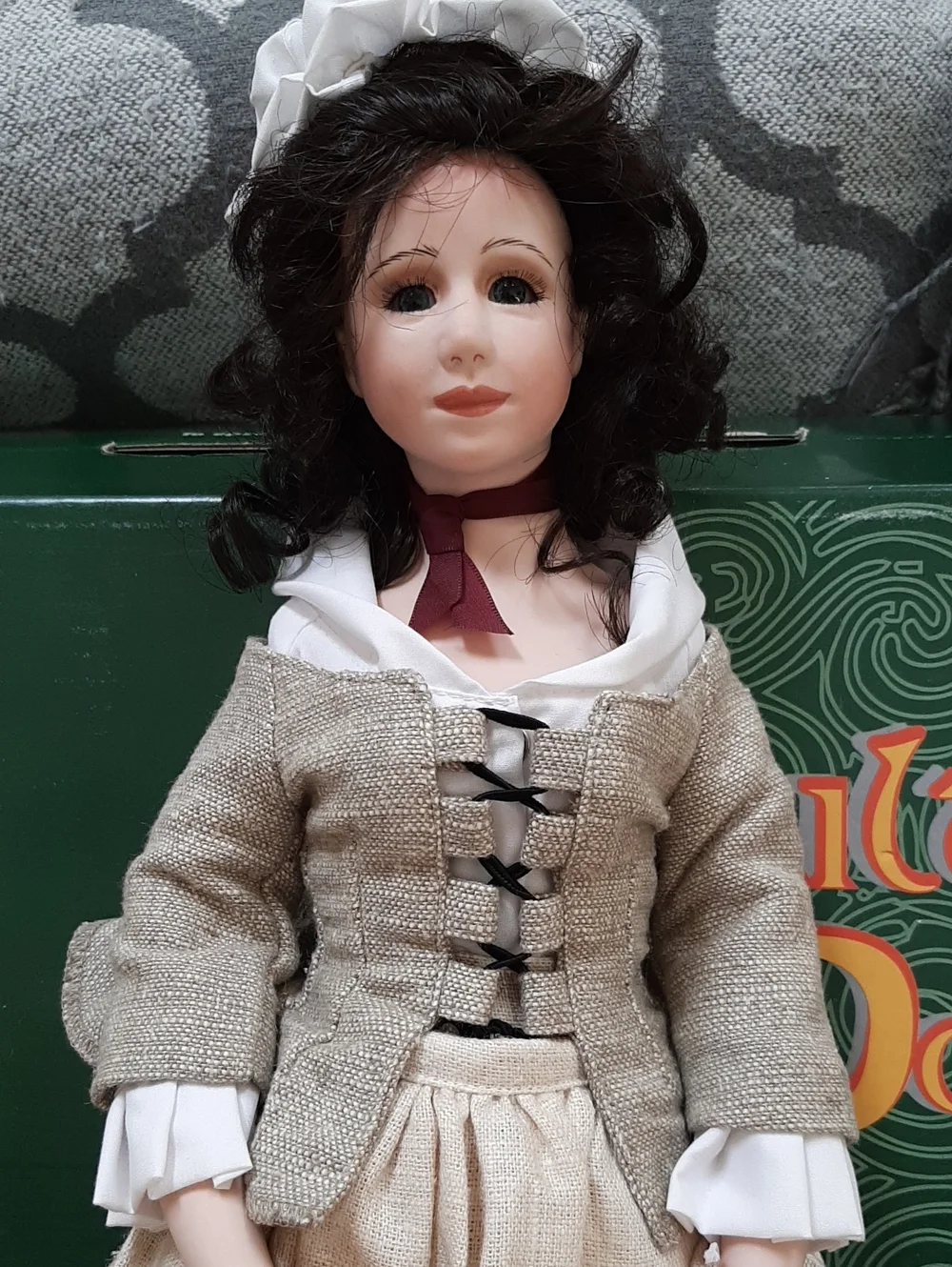 Falte Dolls Porcelain Molly Malone with Woven Basket